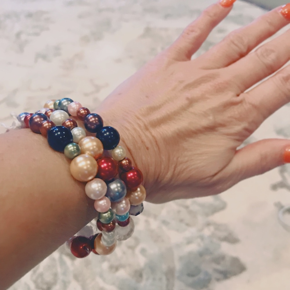 Multi-colored CostaRica beaded wrap bracelet
